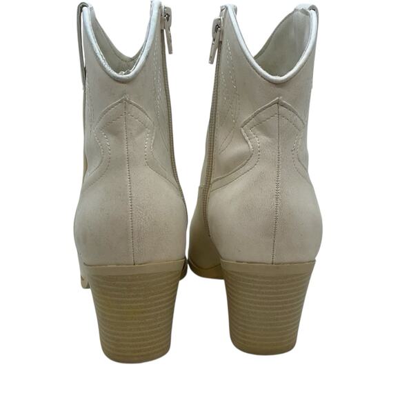 MIA Sawyer Embroidered Pointed Toe Cowboy Booties Women's Beige Sz 8 - Picture 7 of 13